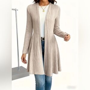 Elegant Beige Women's Sweater Cardigan New Boutique